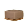 thumbnail image 3 of Pemberly Row Contemporary Outdoor Solid Teak Wood Ottoman in Light Brown, 3 of 5