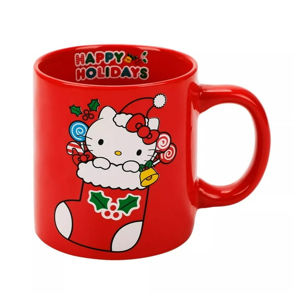 Hello Kitty Happy Holidays red 16 Oz Ceramic Mug
