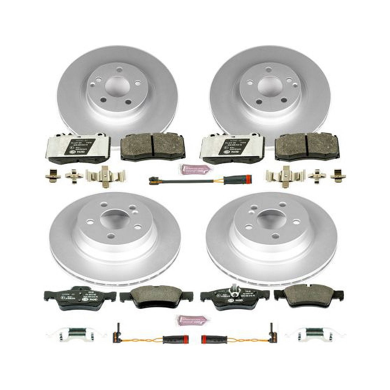 Power Stop Front and Rear Euro-Stop ECE-R90 Certified Brake Pad and Rotor Kit ESK6602