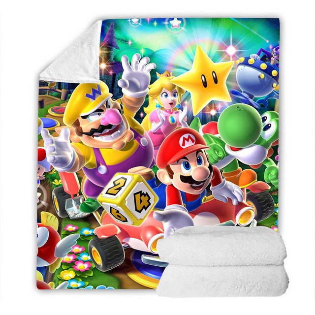 3D Printing, Super Mary Flannel Blanket, Cartoon Blanket, Super Soft Blanket, Suitable For Sofa Living Room