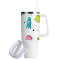 thumbnail image 2 of SKYSONIC Insulated Tumblers with Lids and Straws Handles 40oz Water Bottle Space Planet Multicolored Travel Mug Reusable Stainless Steel Thermos Vacuum, 2 of 7