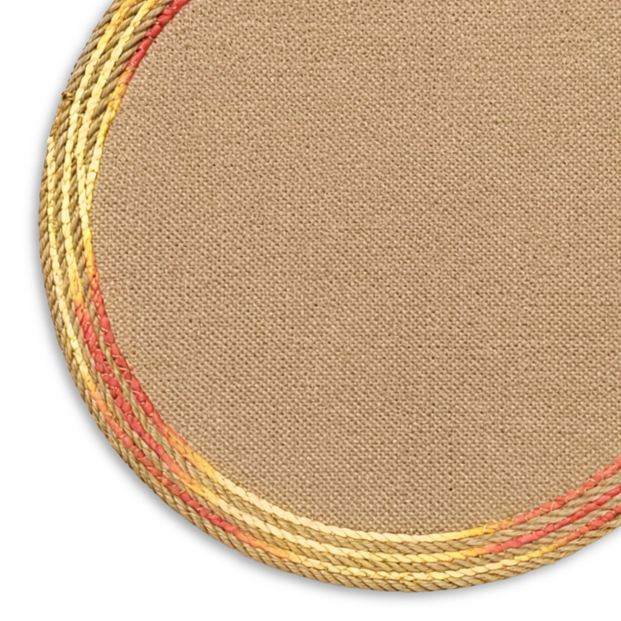 Dainty Home Set of 4 Placemats | Elegant and Durable | 15x15 in Round Woven Non-Slip Washable Place Mats | Tear-Resistant Heat | Resistant Placemats
