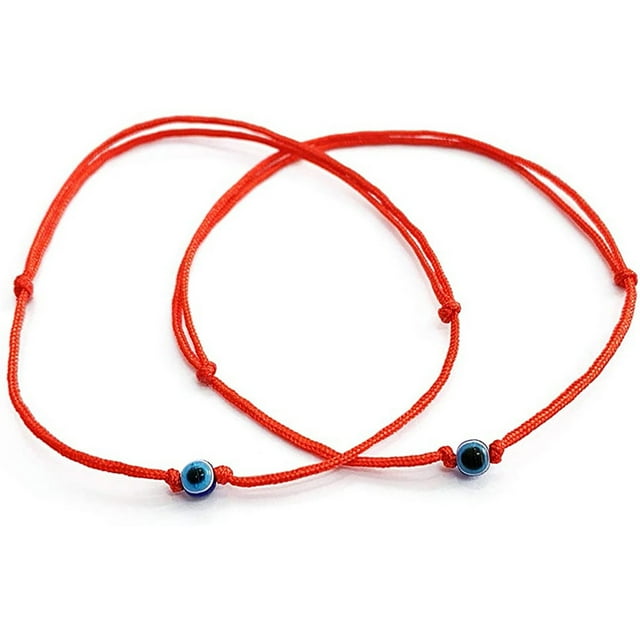 Pulseras para mujer, regalos para mujer, pulsera de dos amantes, pulsera roja, protección de ojos turcos, pulsera de concha ajustable y de buena suerte.
