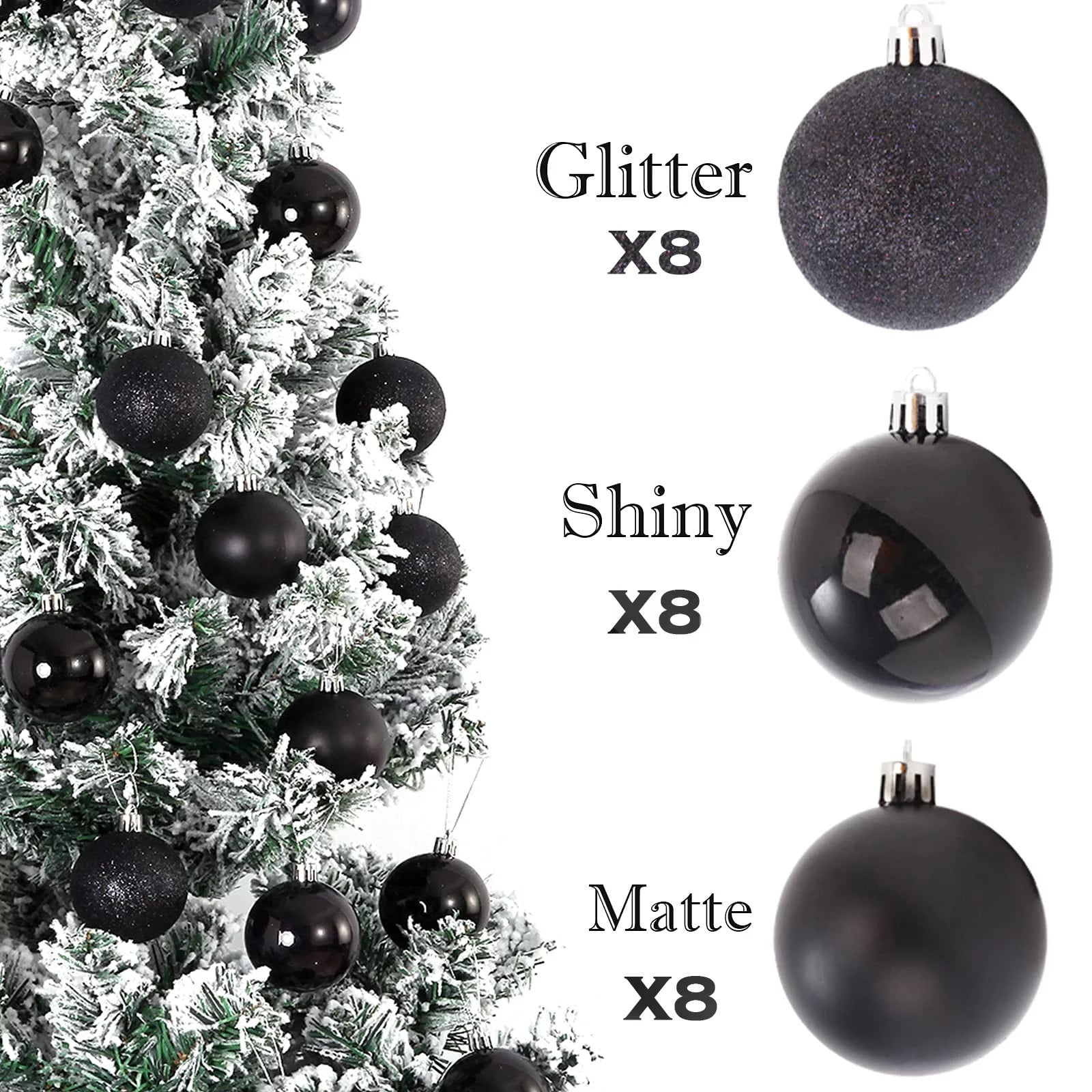 haozzaw 24Pcs Christmas Tree Balls Ornaments for Xmas Christmas Tree 30mm/1.18" Shatterproof Christmas Tree Decorations Hanging Ball for Holiday Wedding Party Christmas Decorations Clearance