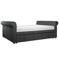 DHP Sophia Upholstered Queen Daybed and Full Trundle, Dark Gray Linen