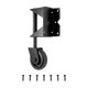 thumbnail image 2 of Rueda de puerta de madera pesada de 4" con soporte de montaje de metal, accesorio resistente Izquierda, 2 of 9