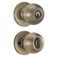 thumbnail image 3 of Brinks Keyed Entry Classic Ball Style Doorknob, Antique Brass Finish, 3 of 12