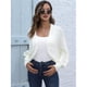 thumbnail image 5 of Cárdigans para Mujer, Cárdigan Corto Abierto por Delante, Suéter de Punto de Larga Tipo Murciélago, Top Tipo XL, 5 of 10