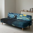 thumbnail image 6 of SCRAWLGOD Cat Starry Sky Print Non Slip Futon Cover, Armless Washable Couch Cover for Futon, Stretch Sofa Cover, Scratch Resistant Furniture Protector for Pets, Dog and Cat, 6 of 7