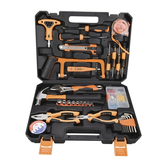 SOLUDE 82-Piece Home Tool Kit for Household,Basic Tool Set for Men Women,Includes Hack Saw,Hammer,Wrench Set,Screwdriver