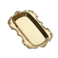 thumbnail image 2 of GROWTH TANK Multifunction Metal Storage Tray Tea Fruit Dish Plate Cake Snack Tray Gold, 2 of 9