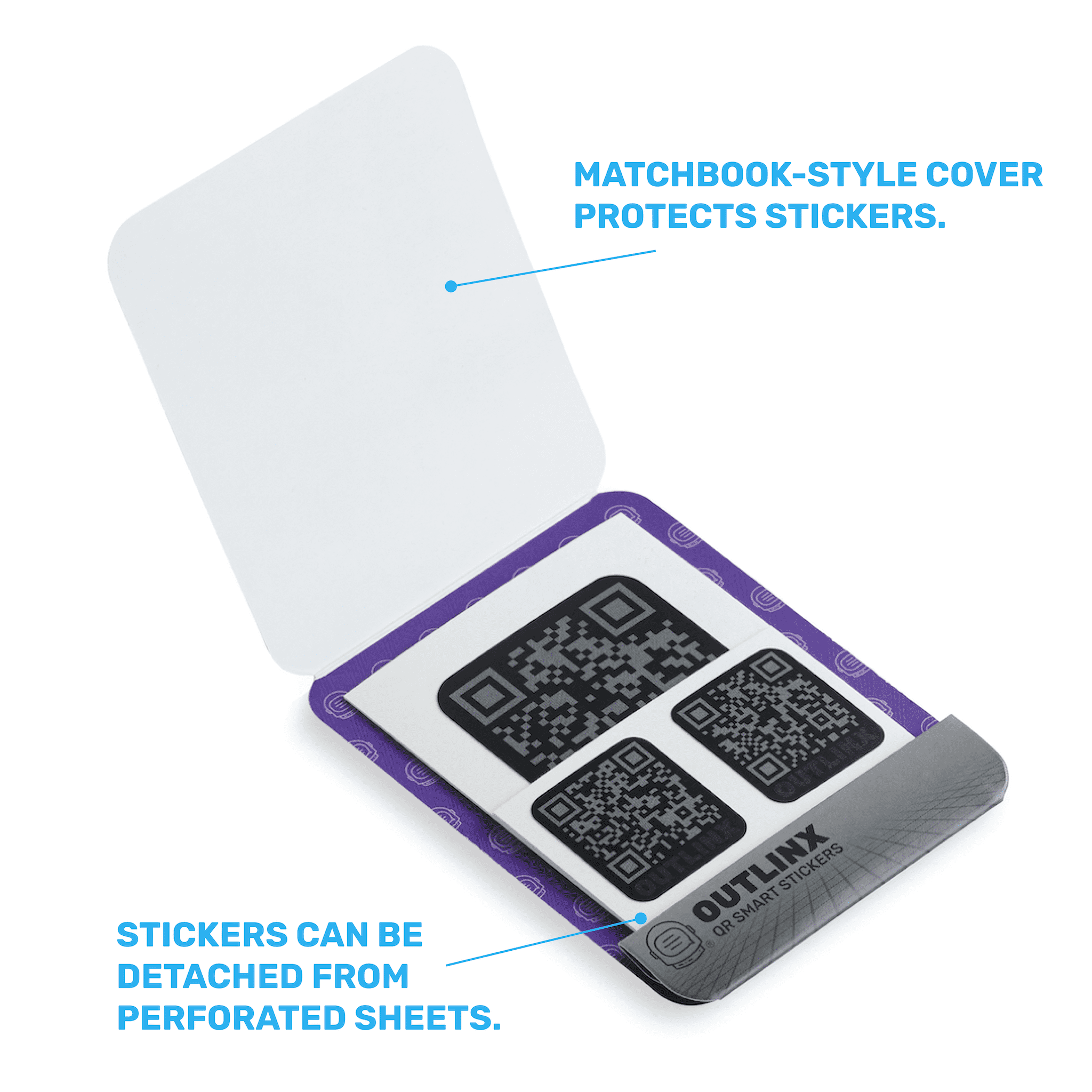 Outlinx Blackout QR Smart Stickers, Bundle of 4 Packs, 32 stickers
