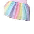 thumbnail image 6 of Girl Ruffles Fly Sleeve Dress Rainbow Mesh Yarn Stitching A-line Princess Dress, 6 of 6