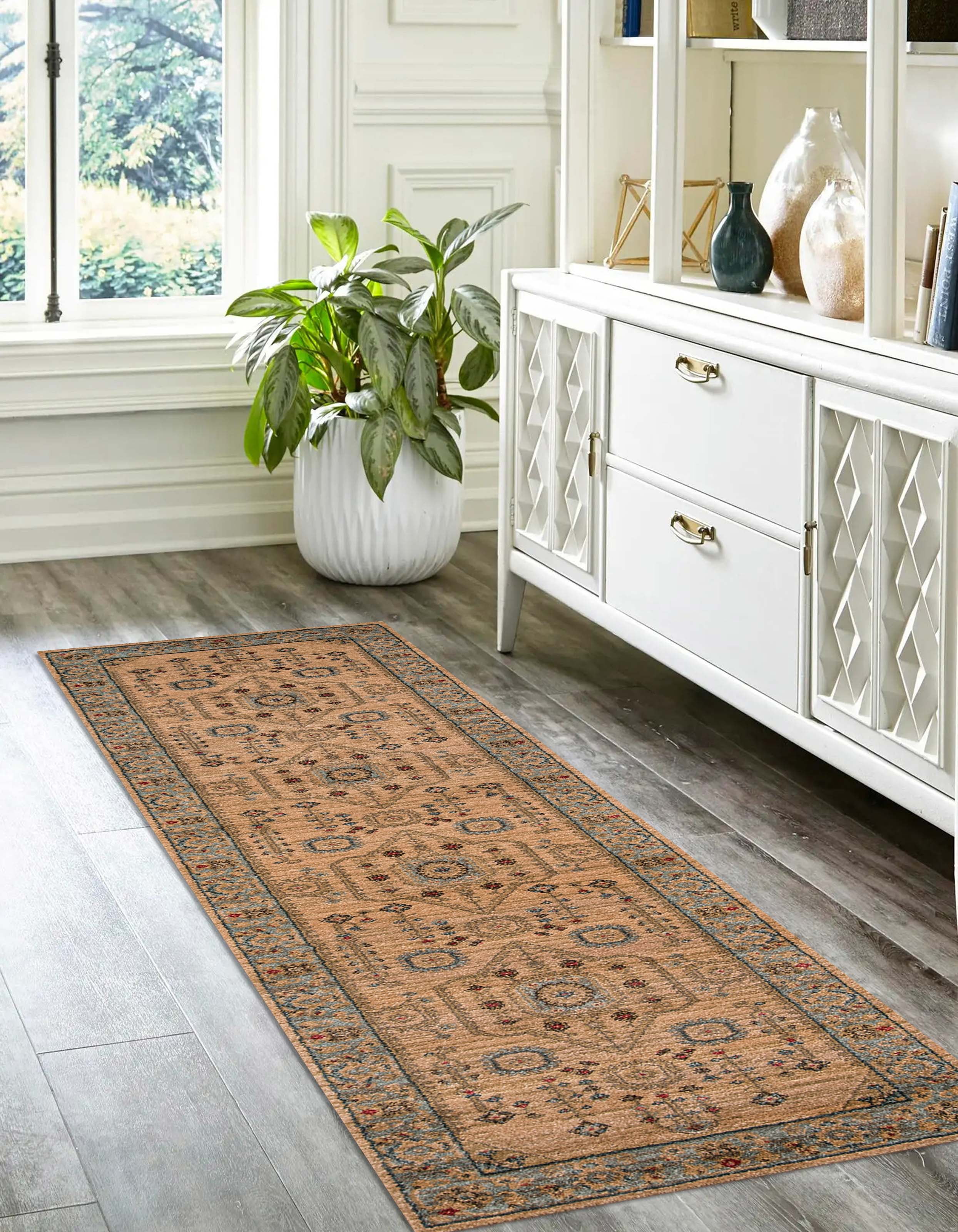 ECARPET Lynda Traditional Runner Rug for Living Room, Bedroom, Dining Room, Entrance, Hallway and More.