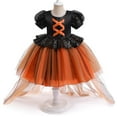 thumbnail image 2 of Halloween Pumpkin Witch Costume for Girls Kid Cosplay Tulle Dress, 2 of 6