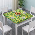 thumbnail image 3 of Yellow Lemon Fruit Dots Green Pattern Square Fitted Tablecloth with Elastic Edge,Square Table Cover,Washable Elastic Table Cover for Home Kitchen Party Decor 36"x36", 3 of 6
