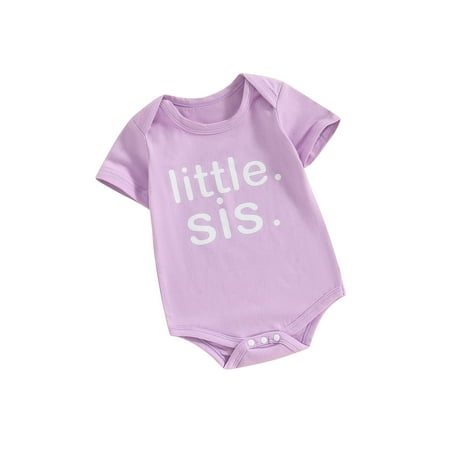 

ESASSALY Baby Girls and Boys Round Neck Short Sleeve Letter Print Romper