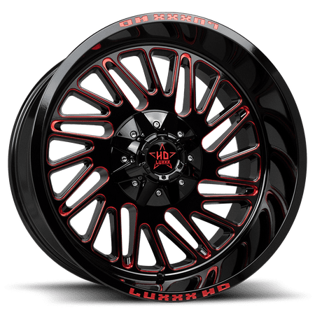 LHD19 20X12 6135/139.7 -44 106.1 Gloss Black Red Milling