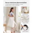 thumbnail image 4 of SONGMICS Cesto de la Ropa, 90 L, Cesto de Lavandería, Tejido a Mano, con Compartimentos Separados, con Tapa y Asas, Ratán Sintético, Plegable, Bolsa de Forro Extraíble, Natural MLCB251N01, 4 of 9
