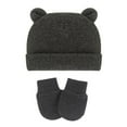 thumbnail image 6 of CANKER Newborn Baby Cotton Beanies Hospital Hat and Mittens Set Solid Warm Cap Gloves, 6 of 16