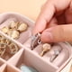thumbnail image 3 of Caja de joyería de viaje, Mini organizador portátil, soporte de exhibición, caja de almacenamiento para anillos, pendientes, collar, regalos para niñas y mujeres JM, 3 of 5