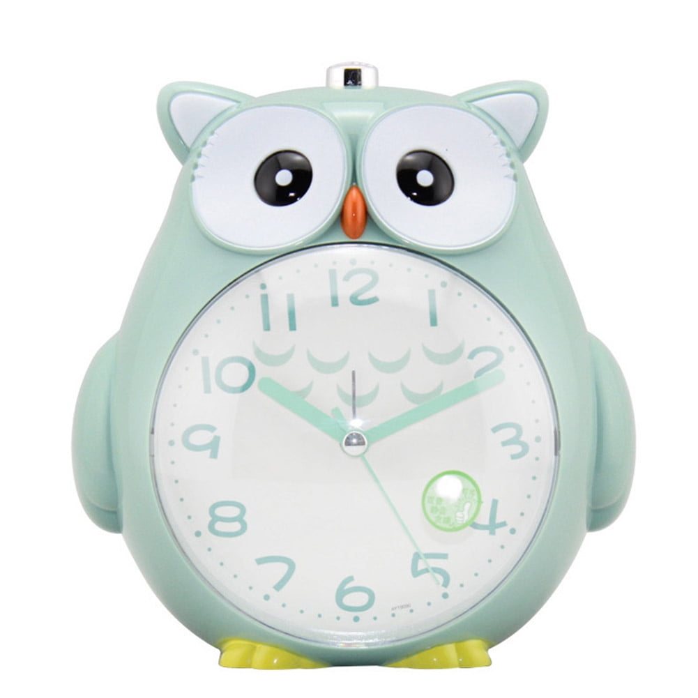 Cute Owl Mute Scanning Night Light Double Tone Student Child Alarm Clock New