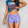 thumbnail image 3 of Lsque Blue Skull Daisy Pattern High Waisted Biker Shorts for Women-Tummy Control Fitness Athletic Workout Running Yoga Gym Shorts,Moisture-Wicking-Medium, 3 of 9
