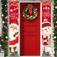 thumbnail image 5 of Decoración navideña para puerta con pancarta de Feliz Navidad 2024, decoración navideña para el hogar, adornos colgantes de Navidad, regalos de Navidad, Año Nuevo 2025, 5 of 5