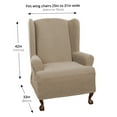 thumbnail image 6 of Zenna Home Solid Print and Textured Solid Polyester Wing Chair Slipcover, Beige, 6 of 8