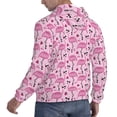 thumbnail image 6 of Pofeuu Cute Watermelon Flamingo Print Mens Casual Hooded Collar Drawstring Hoodies Pullover Sweatshirts Casual Long Sleeve Shirts-3X-Large, 6 of 7
