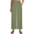 thumbnail image 2 of Mrasaso Under 10! Eddie Bauer Womens Pants,Women Pants,Outdoor Casual Pants,High Waist,Wide Leg,Versatile Design,Pocketed Long Pants for Women,Army Green|L, 2 of 7