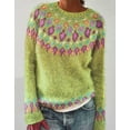 thumbnail image 3 of Womens Pullover Sweater Casual Loose Fall Winter Warm Vintage Fair Isle Sweaters Alsol Lamesa, 3 of 3