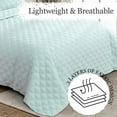 Exclusivo Mezcla Queen Quilt Set Lightweight, Spa Blue Bedding for All Seasons