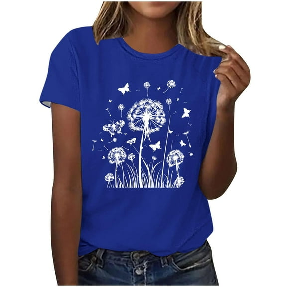 Summer Tops For Women Trendy 2026 Womens Tops Short Sleeve Loose Fit Plus Size Womens Blouses Casual Sleep T Shirts For Women Soft Cotton