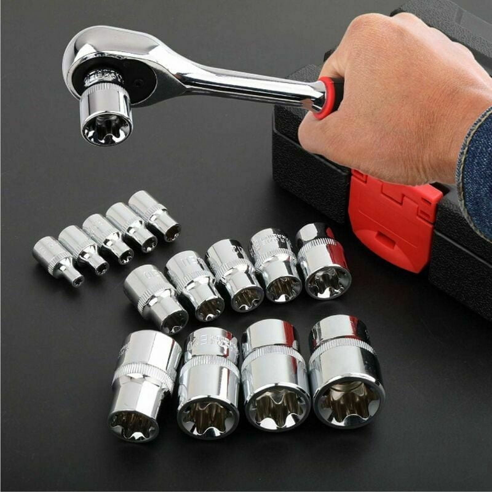 14Pcs E4-E24 E-Torx Hex Female Torx Socket Set