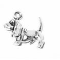 thumbnail image 1 of Sterling Silver 20" .8mm Box Chain 3D Small Basset Hound Tail Up Dog Breed Pendant Necklace, 1 of 2
