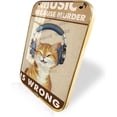 thumbnail image 2 of Music Because Murder Is Wrong Cat Framed Wooden Wall Art, Cat Wooden Plaque Lovely Cat Room Decor, Funny Cat Gifts for Home Decoration, Funny Cat Artwork Black Framed Art 12x8 inches, 2 of 8