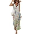 thumbnail image 2 of Watercolor Wildflowers Dress Fashion Boho Beach Long Dresses Female Party Printed Maxi Dress, 2 of 9