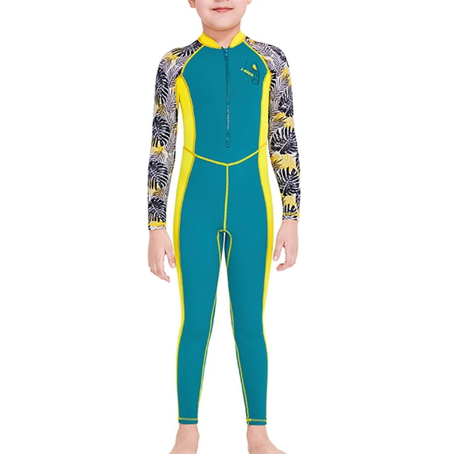 Trajes de buceo Traje de buceo Secado rápido Niños con manga larga Mangas largas y Pantalones Jumpsuit de carrocería de cuerpo completo para snorkeling Surfing Blue S seitruly OD003661-01
