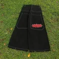 thumbnail image 1 of Women's High-Waisted Printed Baggy Wide Leg Trousers Loose Fit Non-Stretch, 1 of 10