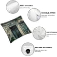 thumbnail image 4 of Acheng Rustic Throw Pillow Cushion Cover, Doors of Old Rock House French Frame Details in Countryside European Past Theme, Decorative Square Accent Pillow Case, Teal Grey,2 Pcs White, 4 of 6