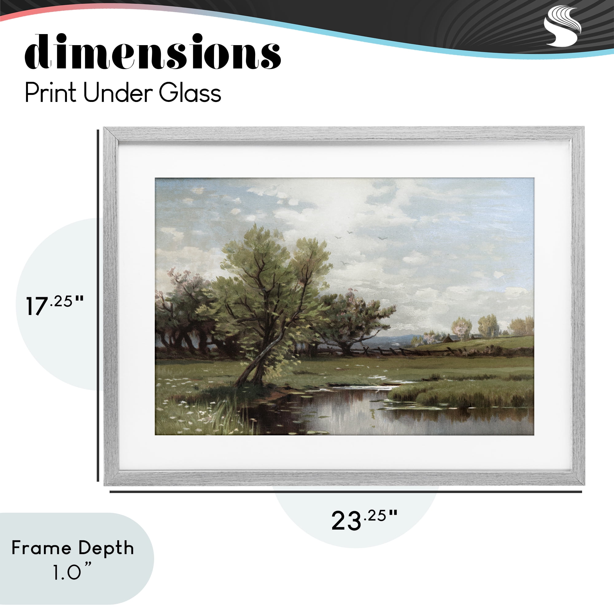 Stupell Industries Ecstatic Spring Landscape Gray Framed Print Under Glass, design by Lula Bijoux & co.
