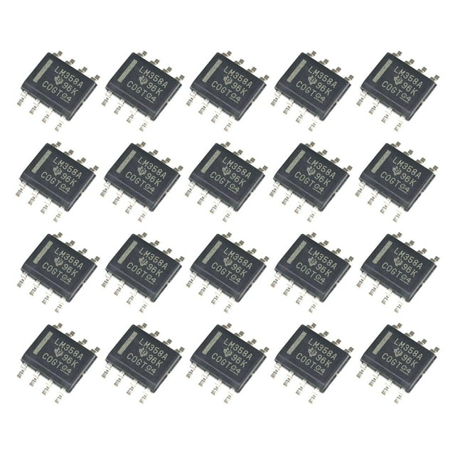 20 piezas LM358 Dual amplificador operacional DIY Kits integrado IC Chip práctico SOP8 baja potencia para accesorios de repuesto Zulema Amplificador operacional