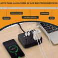 thumbnail image 4 of Regleta Multicontactos Extensión De 3 Puertos Usb Y 3 Tomas Negro, 4 of 5