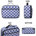 thumbnail image 3 of Blue and White Checkered Pattern Insulated Lunch Bag Teens,Bento School Lunch Bag for Teens for Work,Picnic or Travel 10.6x7.7x4.3 Inches,12 Can Capacity, 3 of 6