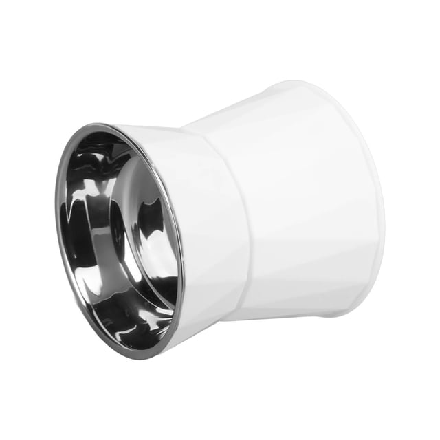 Cuenco de acero inoxidable para gatos, cuenco doble con protección para el cuello, resistente, para gatos y perros, color blanco