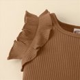 thumbnail image 7 of HCNTES Toddler Baby Girl Spring Summer Daily 2PCS OutfitsBreathable Fabric Romper Set with Elastic Bottoms for Kids Girls(L01-Coffee,12-18 Months), 7 of 7
