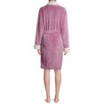 thumbnail image 3 of Blue Star Clothing Women's 3/4 Length Plush Robe with Sherpa Trim Collar & Cuffs, 3 of 6