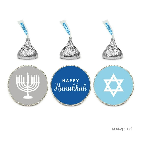 Hanukkah Menorah Hershey´s Kisses Stickers, 216-Pack