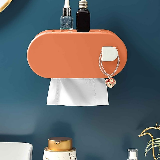 EGNMCR Closet Organizers and Storage, Storage Trunks & Bag Wall-mounted Home Living Room Punch- Tissue Box Kitchen Toilet Storage Box Wall-mounted Paper Box Paper storage
